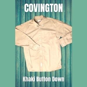 COVINGTON 100% Cotton Long Sleeve Tailored Button Down in Khaki NWOT/Md